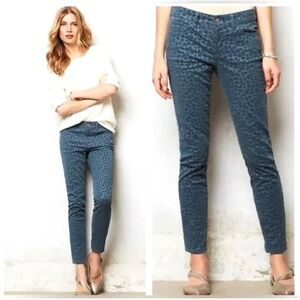 Anthropologie Pilcro Stet Flocked Velvet Leopard
Print Jeans 26 New
